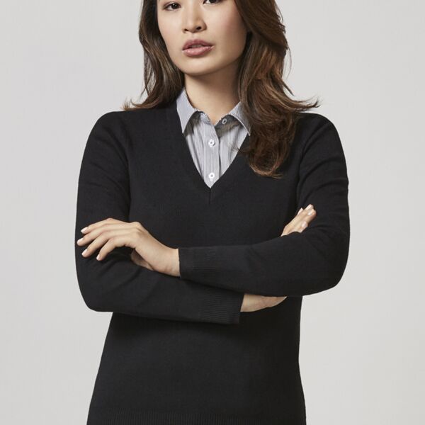 Womens V-Neck Knit Pullover Thumbnail